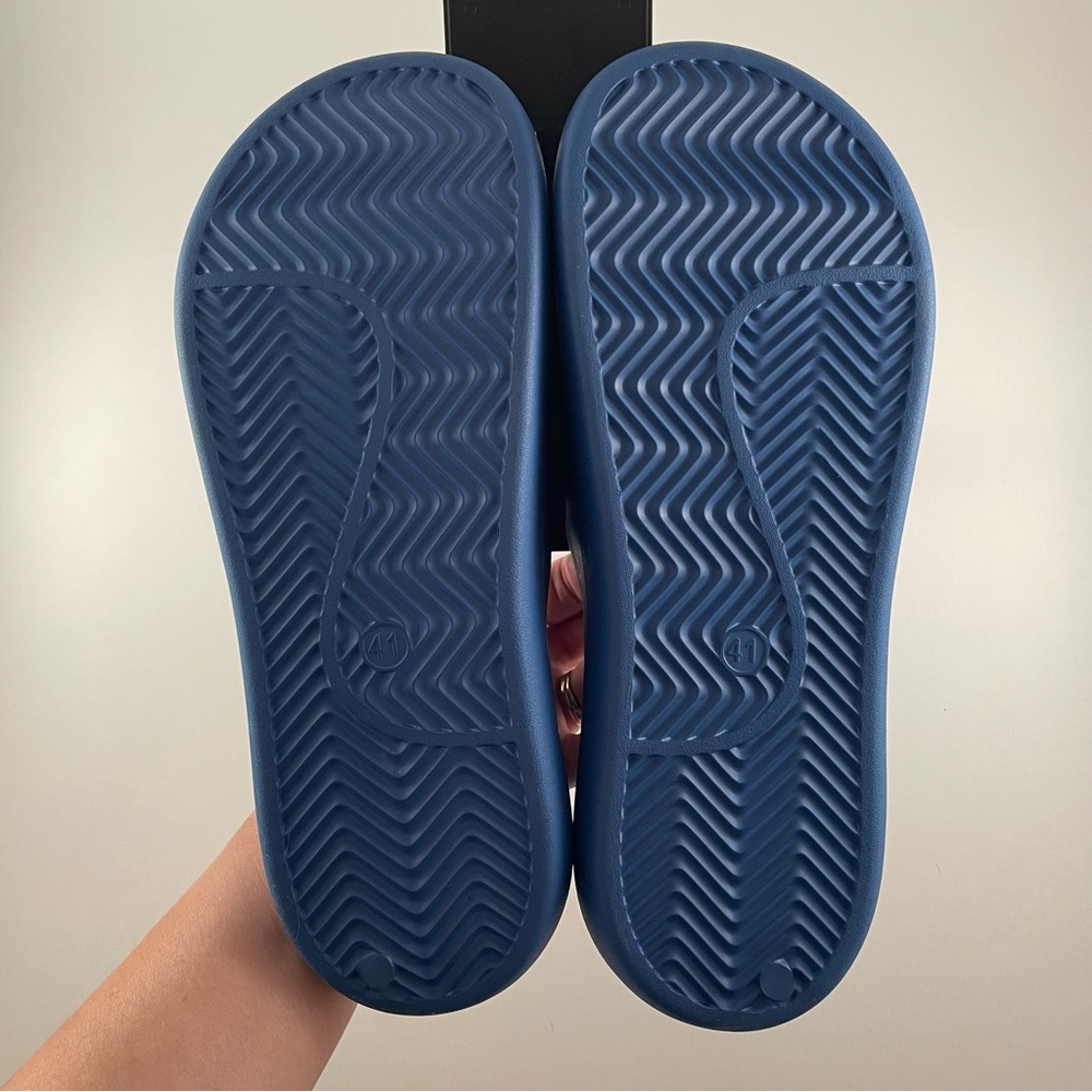 Jack & Jones Molded Logo Blue Casual Slide Sandals - Picture 2 of 9